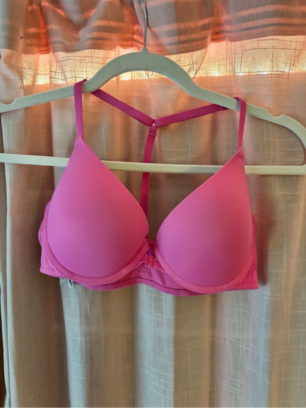 Victoria's Secret Hot Pink T-Back Push-Up Bra